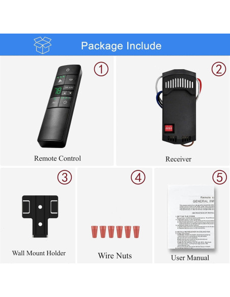 Control Remoto Termostático Universal Hampton Bay 3 Velocidades