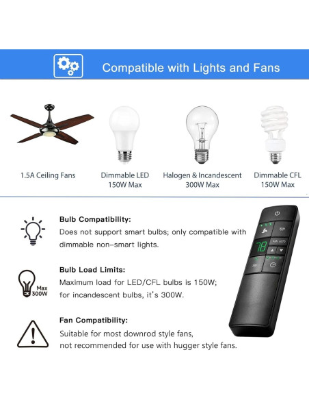 Control Remoto Termostático Universal Hampton Bay 3 Velocidades