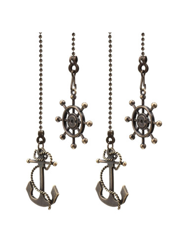 4 Cadenas de Tirar Vintage Honoson 35 cm Bronce para Ventilador