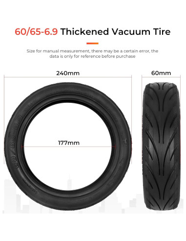 Neumático Tubeless LUCK4U 60/65-6.9 Autoreparable 10"