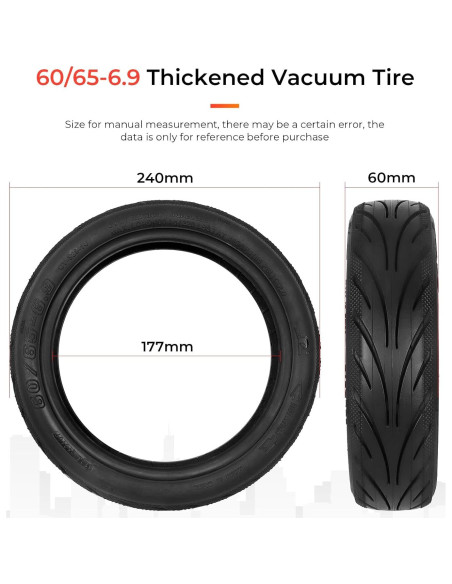 Neumático Tubeless LUCK4U 60/65-6.9 Autoreparable 10"