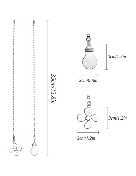 Extensor de cadena de tirón JEPELUS para ventilador de techo 35.56 cm
