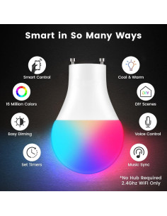 Bombillas Inteligentes OHLUX GU24 10W 900LM RGBW Paquete de 4 2