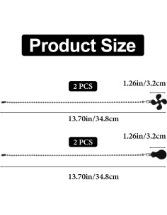 Extensor de Cadena de Ventilador de Techo KALIONE 4 Pcs Negro 2