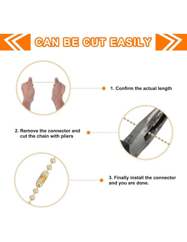 Extensión Cadena Tirar Ventilador Techo UXCELL 6 Piezas Negro