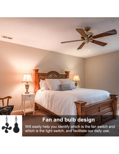 Extensión Cadena Tirar Ventilador Techo UXCELL 6 Piezas Negro