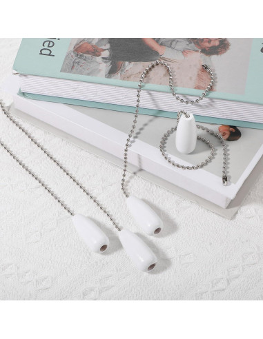 Juego de 4 Extensores de Cadena para Ventilador de Techo Blancos