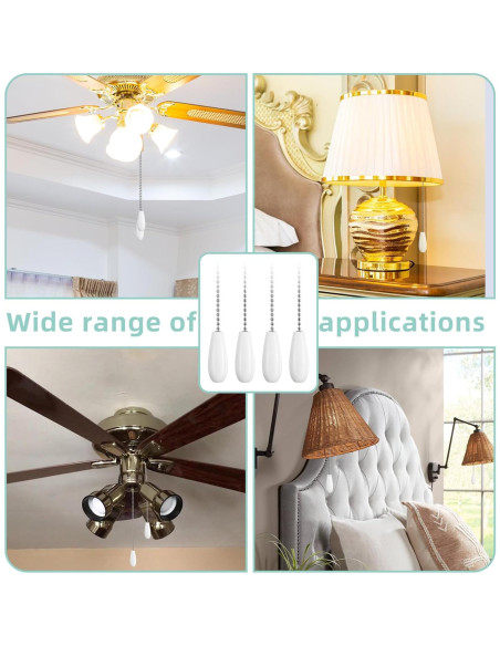 Juego de 4 Extensores de Cadena para Ventilador de Techo Blancos