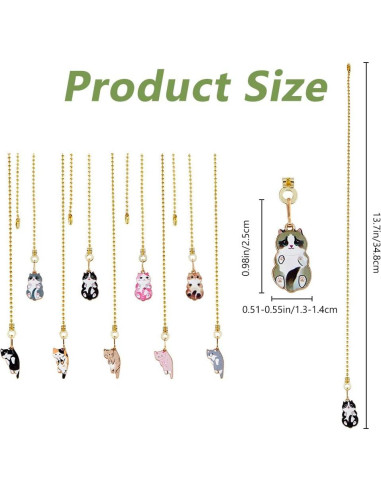 Cadena de Tirar para Ventilador DICOSMETIC 10 Pcs Gato Esmalte 34.8 cm