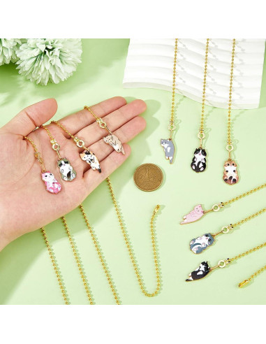 Cadena de Tirar para Ventilador DICOSMETIC 10 Pcs Gato Esmalte 34.8 cm