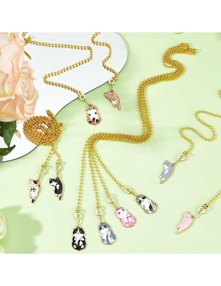 Cadena de Tirar para Ventilador DICOSMETIC 10 Pcs Gato Esmalte 34.8 cm