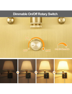 Aplique de pared TRLIFE con 2 bombillas LED regulables 6W 2