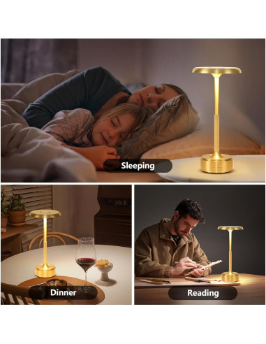 Lámpara de mesa LED recargable Baishezhuan Oro 3 niveles