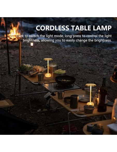 Lámpara de mesa LED recargable Baishezhuan Oro 3 niveles Lámpara de mesa LED recargable Baishezhuan Oro 3 niveles