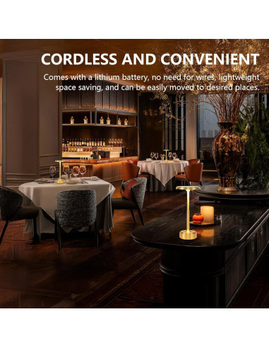 Lámpara de mesa LED recargable Baishezhuan Oro 3 niveles