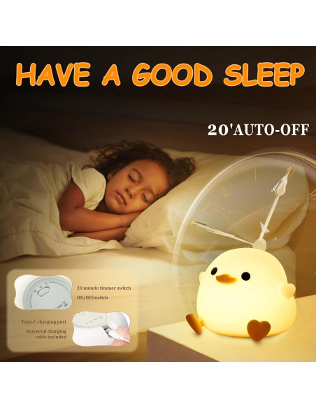 Luz Nocturna Pato Dodo Bemeedligt LED Recargable Táctil