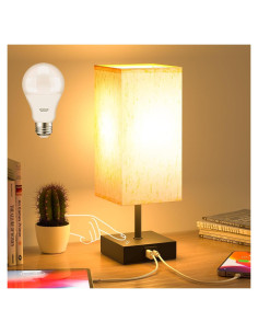 Lámpara de Mesa Comzler con Carga USB y 3 Niveles de Luz