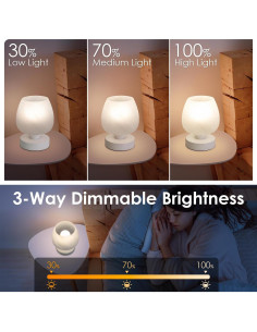 Lámpara de Mesa Táctil Soilsiu GL-002, Regulable 3 Niveles 2