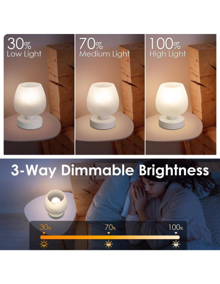 Lámpara de Mesa Táctil Soilsiu GL-002, Regulable 3 Niveles Lámpara de Mesa Táctil Soilsiu GL-002, Regulable 3 Niveles
