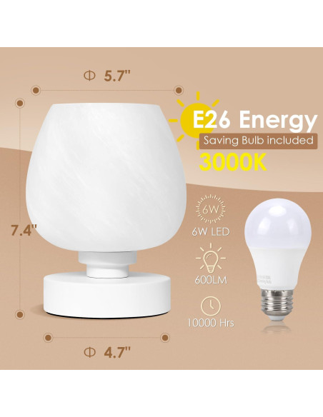 Lámpara de Mesa Táctil Soilsiu GL-002, Regulable 3 Niveles Lámpara de Mesa Táctil Soilsiu GL-002, Regulable 3 Niveles