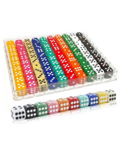 100 Dados de Colores 16mm SLSESIN con Caja Portátil