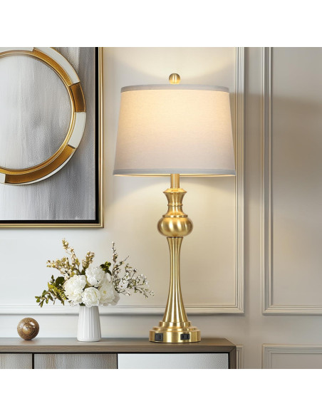 Lámpara de Mesa Dorada Cinyirong Táctil 3 Niveles USB