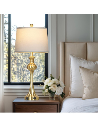 Lámpara de Mesa Dorada Cinyirong Táctil 3 Niveles USB