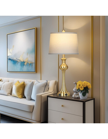 Lámpara de Mesa Dorada Cinyirong Táctil 3 Niveles USB