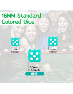 100 Dados de Colores 16mm SLSESIN con Caja Portátil 2