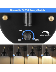 Aplique de Pared Regulable TRLIFE con Brazo Oscilante 2P 2