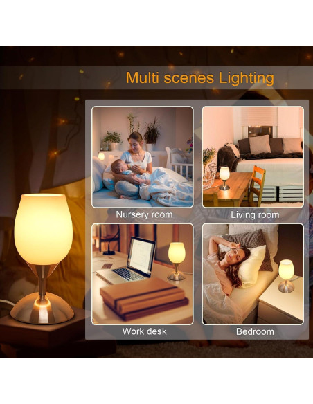 Lámpara Táctil Dimmable Boncoo Plata 11cm x 21.2cm