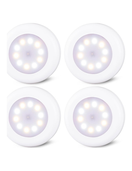 Paquete de 4 Luces Táctiles LED Regulables 7.8cm - Adhesivas