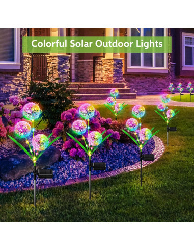 Luces Solares Decorativas BONLION - Paquete de 2 LED Multicolor