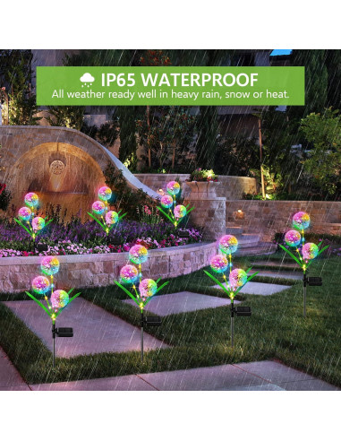 Luces Solares Decorativas BONLION - Paquete de 2 LED Multicolor