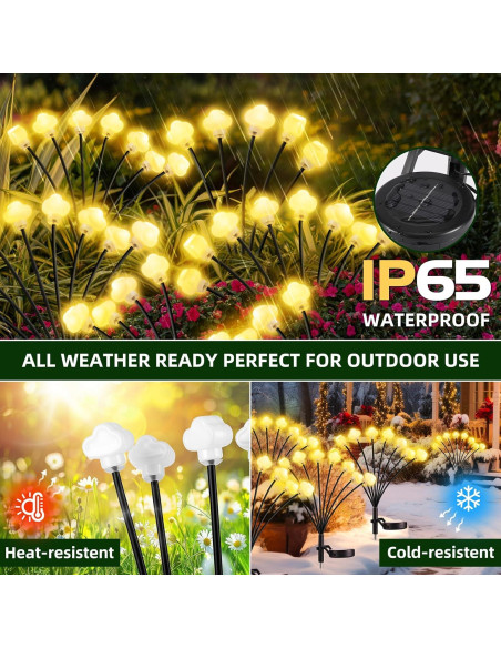 Luces Solares de Nube Arperles - Paquete de 4 - Jardín Luces Solares de Nube Arperles - Paquete de 4 - Jardín