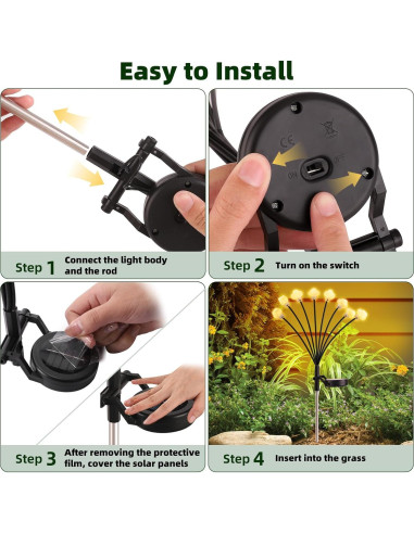 Luces Solares de Nube Arperles - Paquete de 4 - Jardín