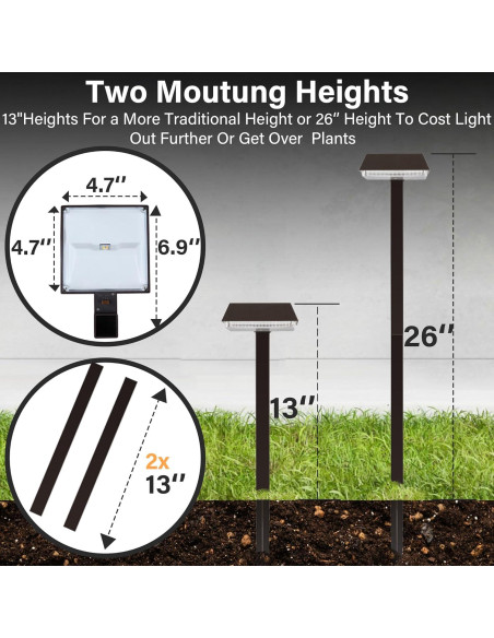 Luces Solares de Camino Bobcat 300 Lúmenes 2-en-1 Marrón Luces Solares de Camino Bobcat 300 Lúmenes 2-en-1 Marrón