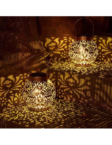 Juego de 2 Linternas Solares Colgantes DAMAYCA 14x16cm