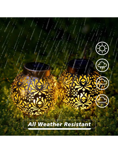 Juego de 2 Linternas Solares Colgantes DAMAYCA 14x16cm