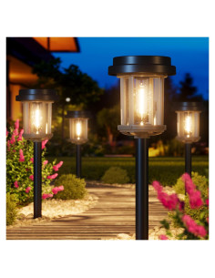 Luces Solares XMCOSY+ para Jardín IP65, 20 LM, Paquete de 4