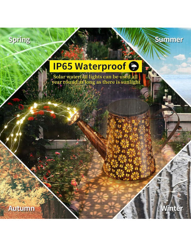 Regadera Solar Imoli con Luces LED Decorativas 18x16 cm