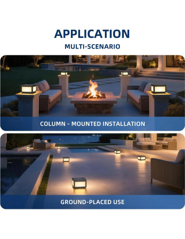 Lámpara de Poste Solar ZRJJMLAN 25cm LED 3000K Impermeable