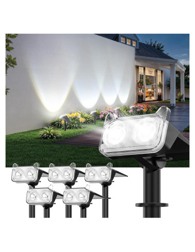 Luces Solares Exteriores LETMY 6 Piezas LED IP65 Ajustables