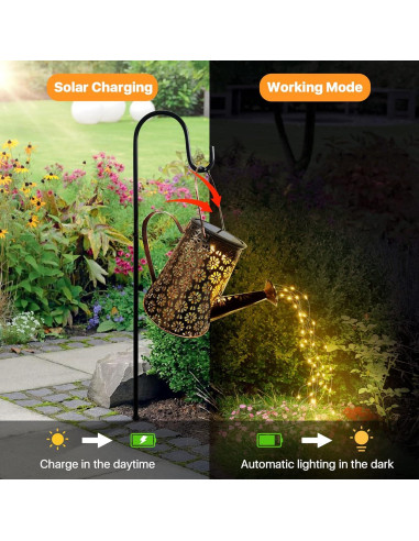 Regadera Solar Imoli con Luces LED Decorativas 18x16 cm