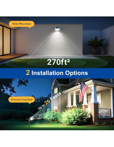 Luces Solares Exteriores LETMY 6 Piezas LED IP65 Ajustables
