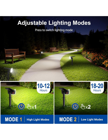 Luces Solares Exteriores LETMY 6 Piezas LED IP65 Ajustables Luces Solares Exteriores LETMY 6 Piezas LED IP65 Ajustables