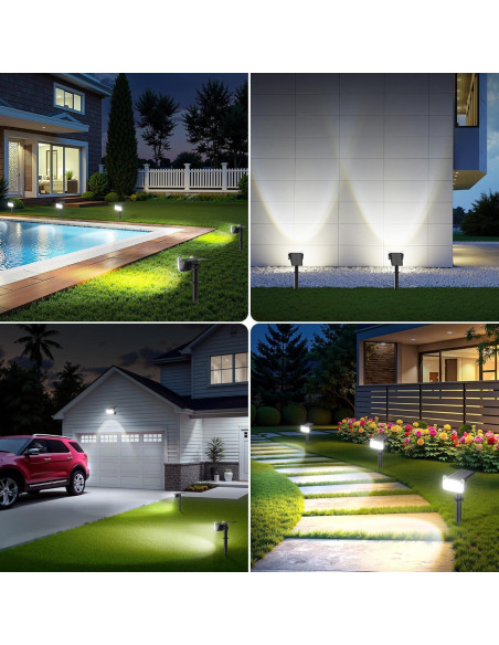 Luces Solares Exteriores LETMY 6 Piezas LED IP65 Ajustables Luces Solares Exteriores LETMY 6 Piezas LED IP65 Ajustables