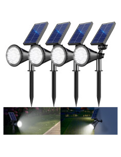 Luces Solares Exteriores APOMAO 36 LEDs 1000LM Paquete de 4