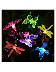 Luces de Jardín Solares SOLPEX, 6 Estacas LED Multicolor
