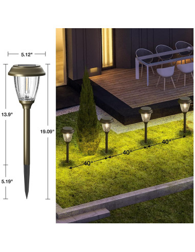 Luces Solares XMCOSY+ para Jardín 10/25 LM IP65 6 Piezas